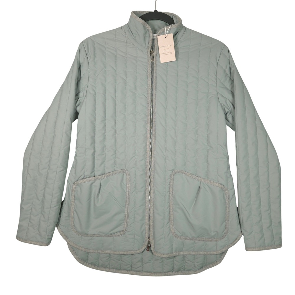 Peter Millar NEW Pippin Quilted Travel Jacket Women XS Sage Green Puffer Coat